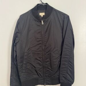 Club Monaco Black Bomber Jacket with Zip Front